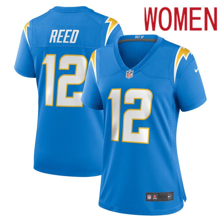 Women Los Angeles Chargers #12 Joe Reed Nike Powder Blue Player Game NFL Jersey->women nfl jersey->Women Jersey